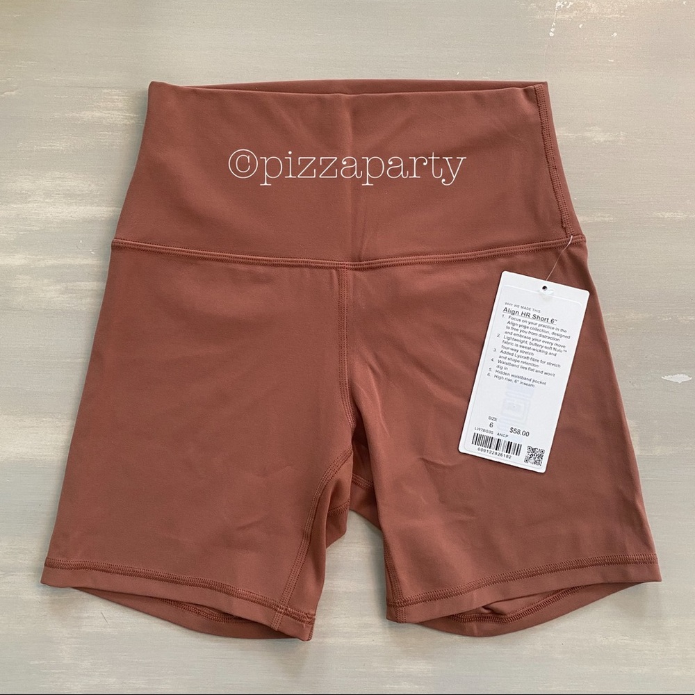 NWT Lululemon Align Short 6” Ancient Copper 6